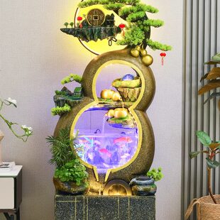 饰品办公室开业送礼 落地葫芦流水假山喷泉招财摆件家居景观客厅装
