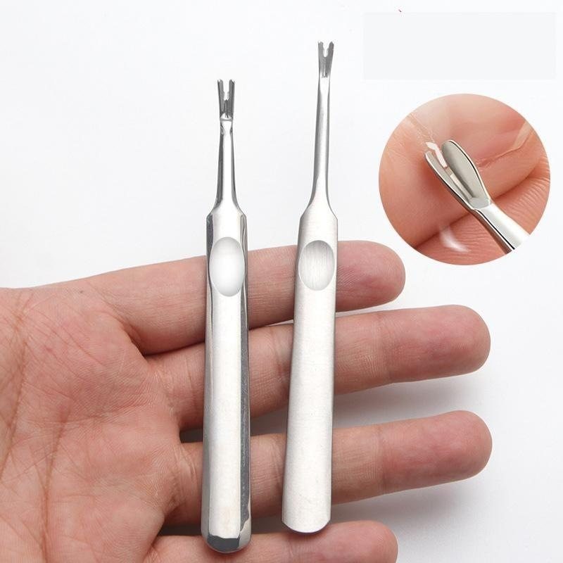 不锈钢去死皮手指甲V型修指甲套