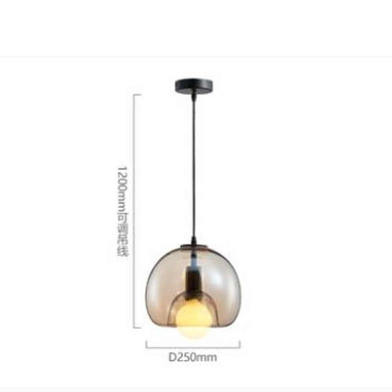 床头吊灯北欧现代简约卧室吧台咖啡厅餐厅小吊灯长V线玻璃轻奢吊