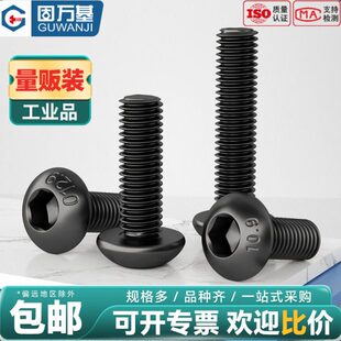 10.9 M12 12.9级高强度盘头内六角螺丝半圆头螺栓圆杯螺丝钉M1.6