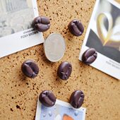 20粒树脂咖啡豆按钉工字彩色钉子创意软木大头图钉可钉墙墙钉 包邮