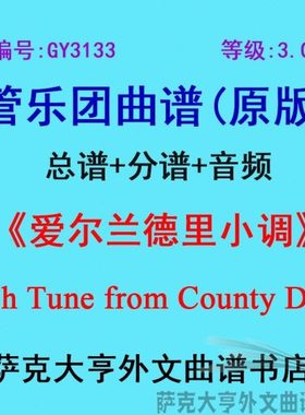 GY3133(3.0级)爱尔兰德里小调Irish Tune管乐团合奏总谱+分谱