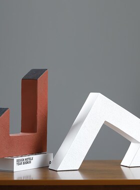 北欧现代简约玄关客厅装饰摆件抽象几何艺术品摆V设样板间电视柜