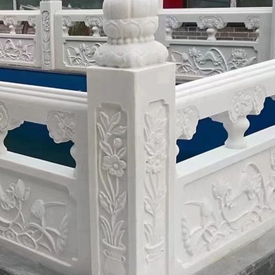 石雕栏板汉白玉栏杆升旗台石栏杆大理石护栏河道花园林围栏石材板