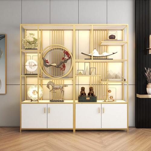 轻奢博古架现代简约 实木中式茶叶柜 客厅摆件茶架子置物架展示柜