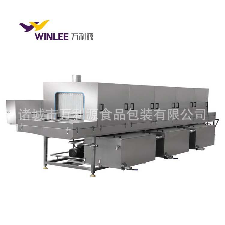 非标设计蓝色周转箱去油污洗筐机全自动塑料工具箱清洗烘干一体机