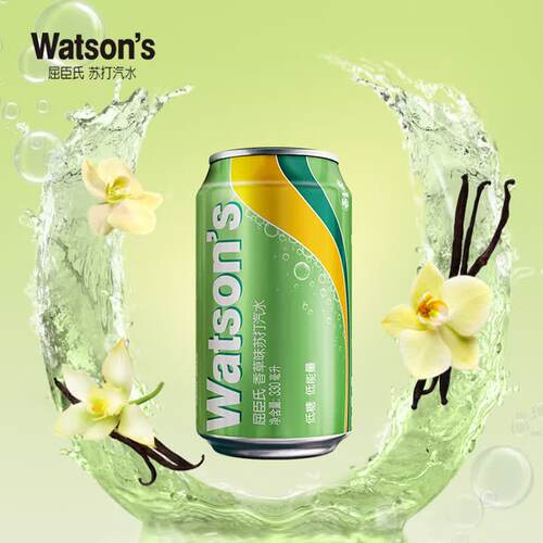 屈臣氏香草味苏打水330mL*24罐