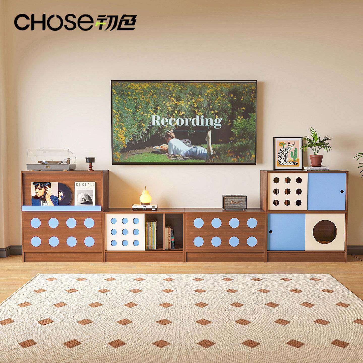初色人猫共用电视柜人宠共居宠物猫咪模块化储物收纳柜客厅小户型