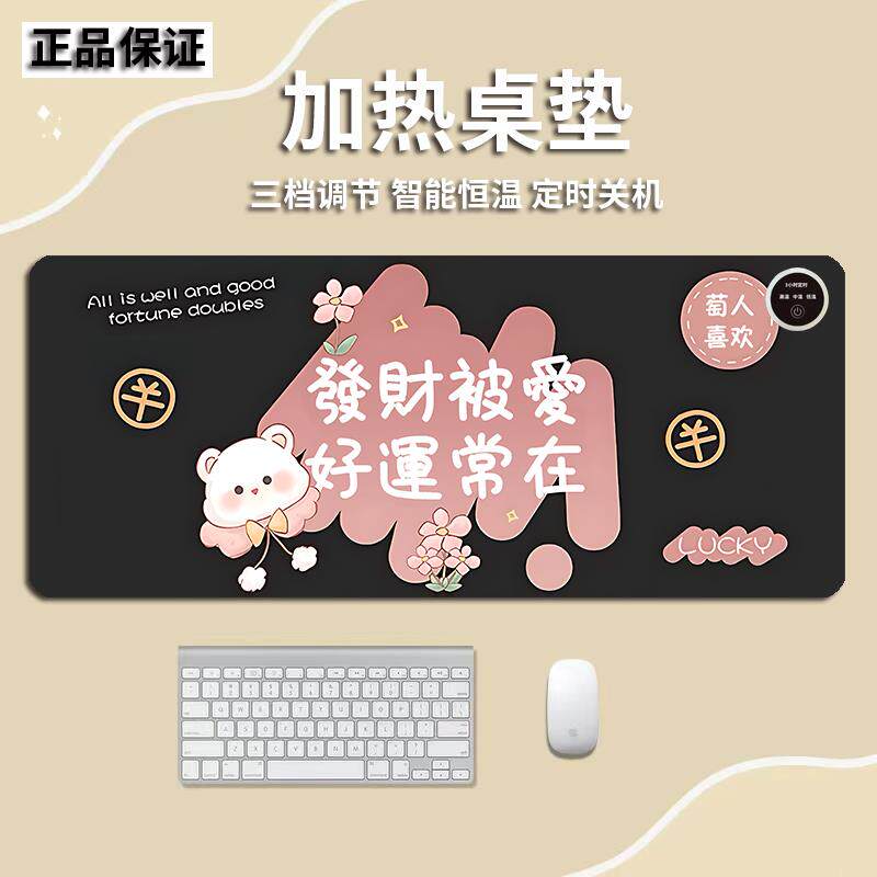 办公室电脑桌面加热鼠标取暖桌垫超大号学生发热暖手写字台电热板