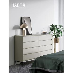 意式极简烤漆八斗柜现代客厅实木餐边柜卧室床尾收纳抽屉玄关柜子