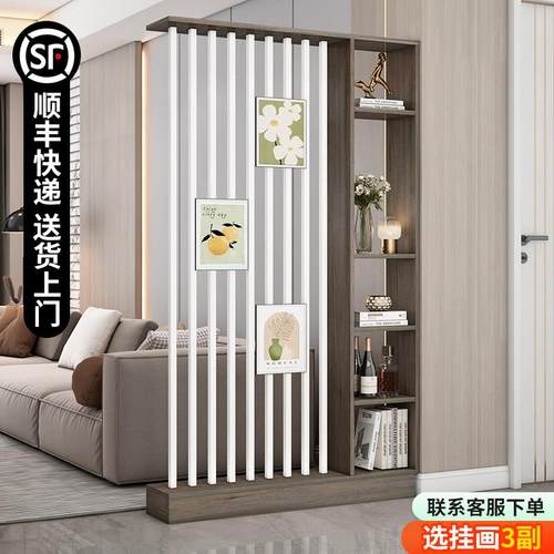 新中式屏风隔断小户型客厅家用简约现代进门遮挡创意玄关柜置物柜