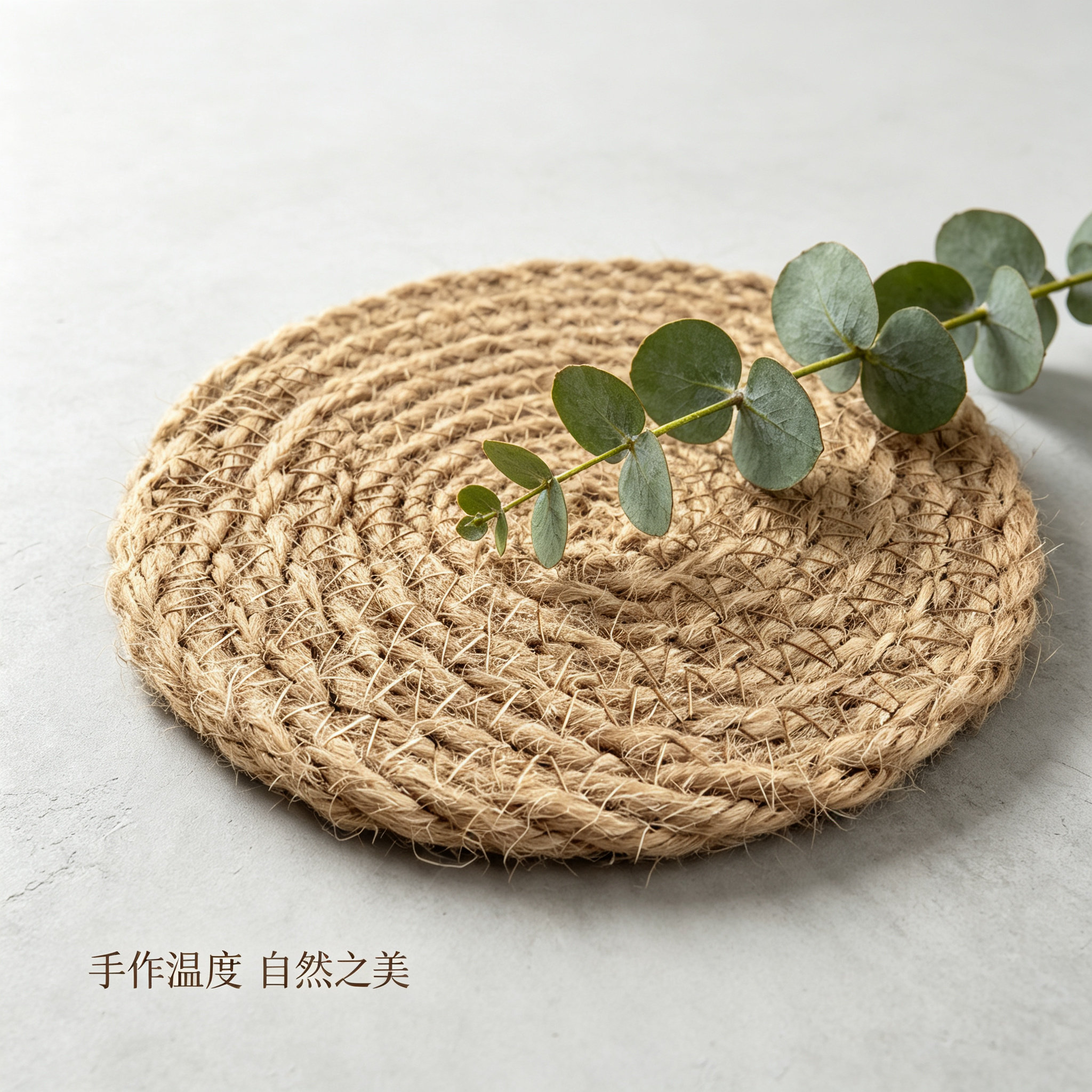 麻绳杯垫|编织隔热垫 环保办公桌防烫垫田园风草绳拍照道具草编垫
