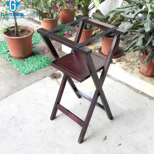 热销酒店行李架实木可折叠带靠背不锈钢行李架酒店客房行李置物架