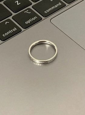 个性潮流中性风百搭情侣不掉色轻松随意慵懒感银色戒指食指中指