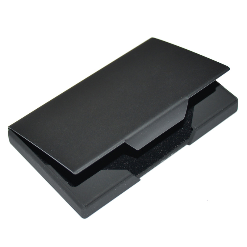 商务潮流黑钛磨砂金属名片盒 创意时尚男女士翻盖不锈钢名片夹