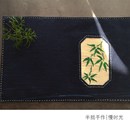 靛蓝植物染土布茶席H 手工刺绣 茶布文化创意杯垫餐垫家 竹影