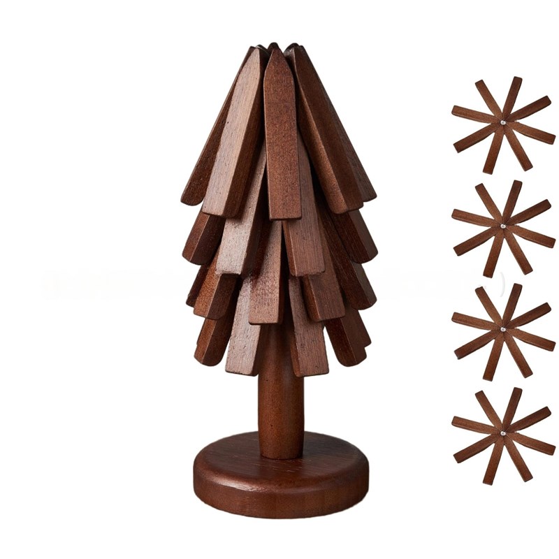 黑胡桃餐桌隔热垫一棵树家w用耐高温木质防烫厨房碗垫砂锅垫创意