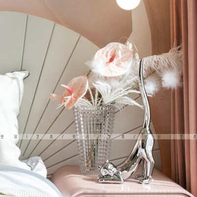 样板间现代摆件水晶轻奢儿童房床柜售楼部头花器茶几合花瓶空软装