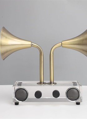 欧式创意水晶相机留声q机艺术摆件客厅电视柜玄关办公室家居装饰