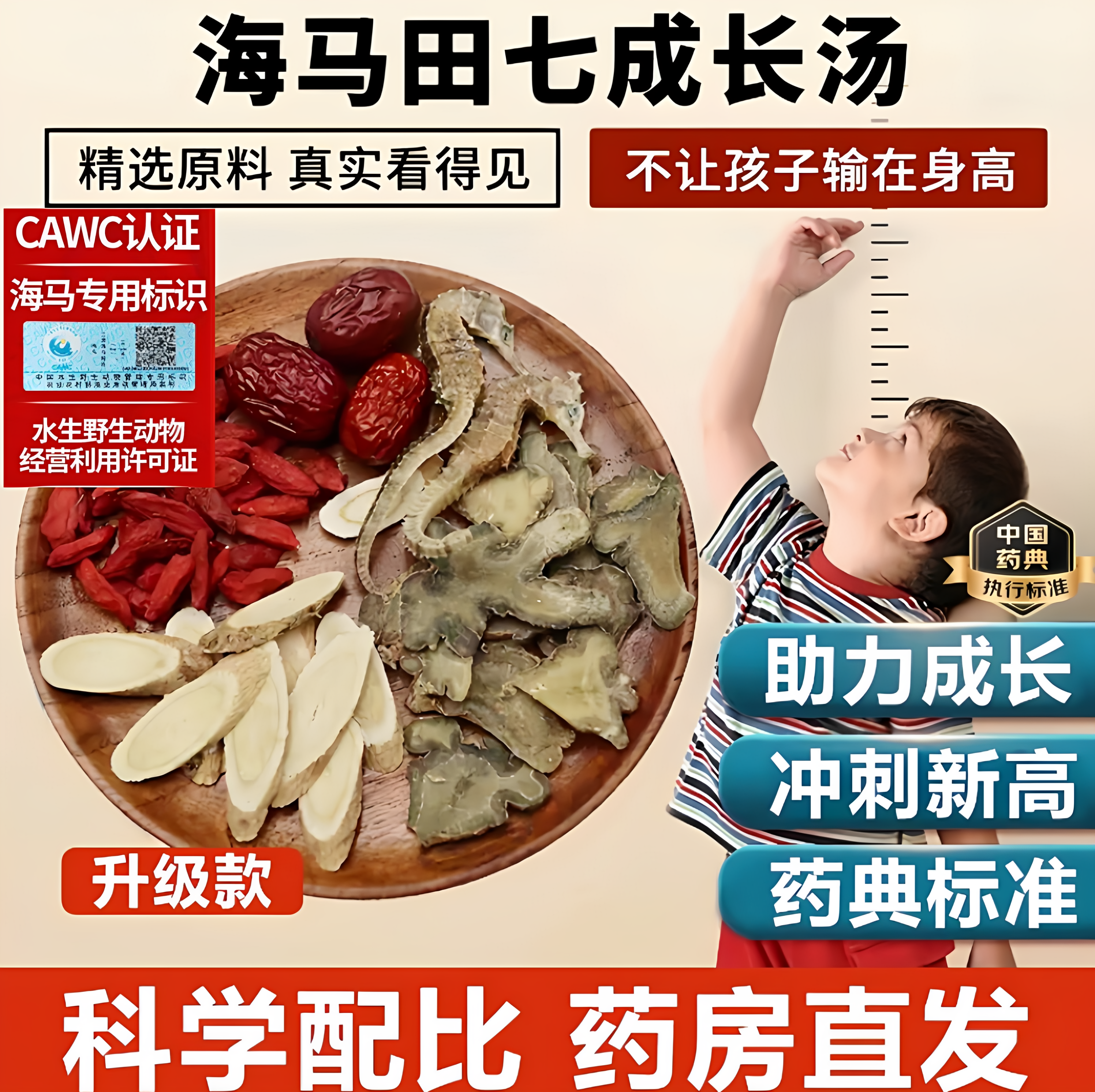 海马田七成长汤包中药材儿童增汤料包高炖汤熬汤排骨土鸡料青少年