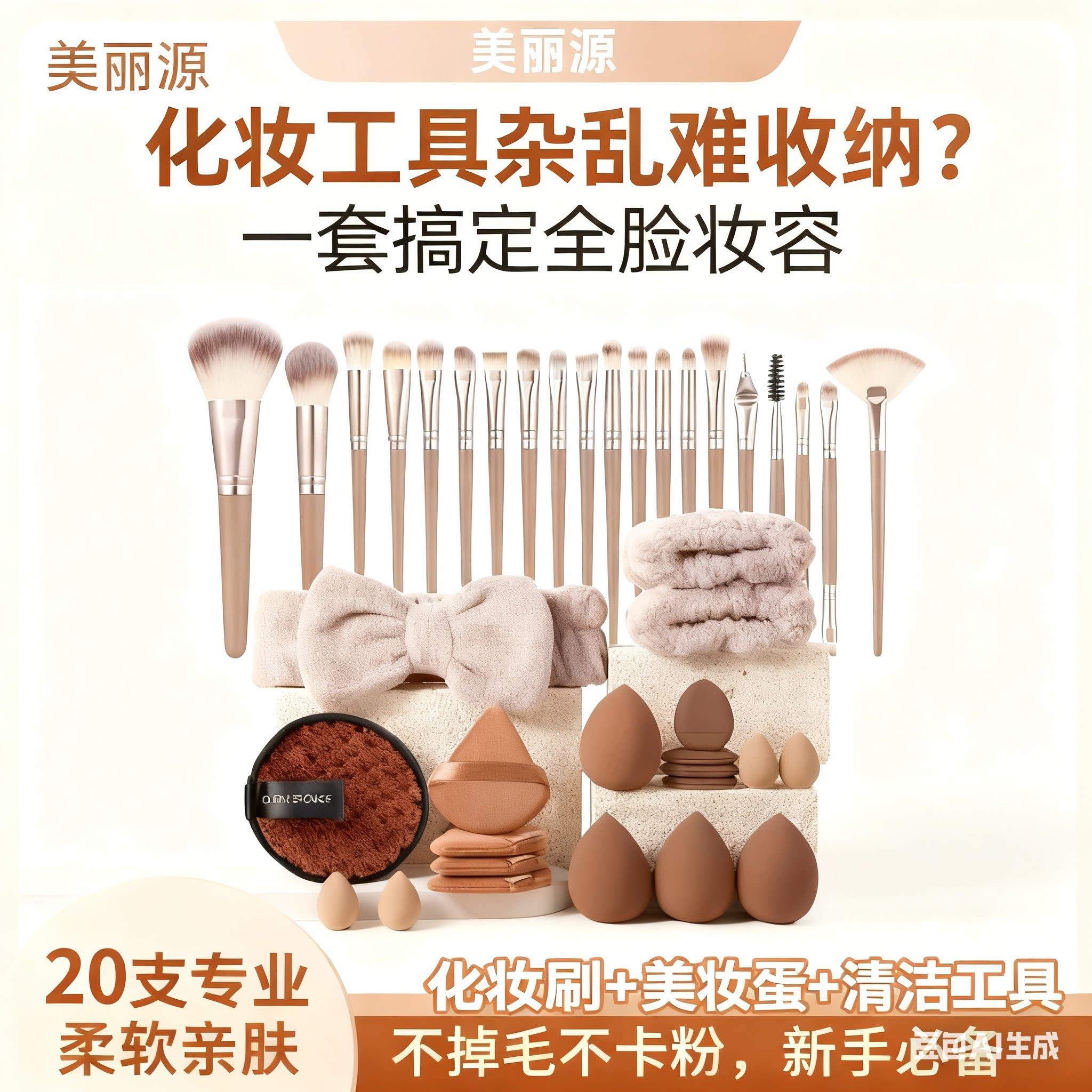 正品化妆刷粉扑美妆蛋套装睫毛刷眼影刷面霜刷泡沫洗脸刷洁化妆海