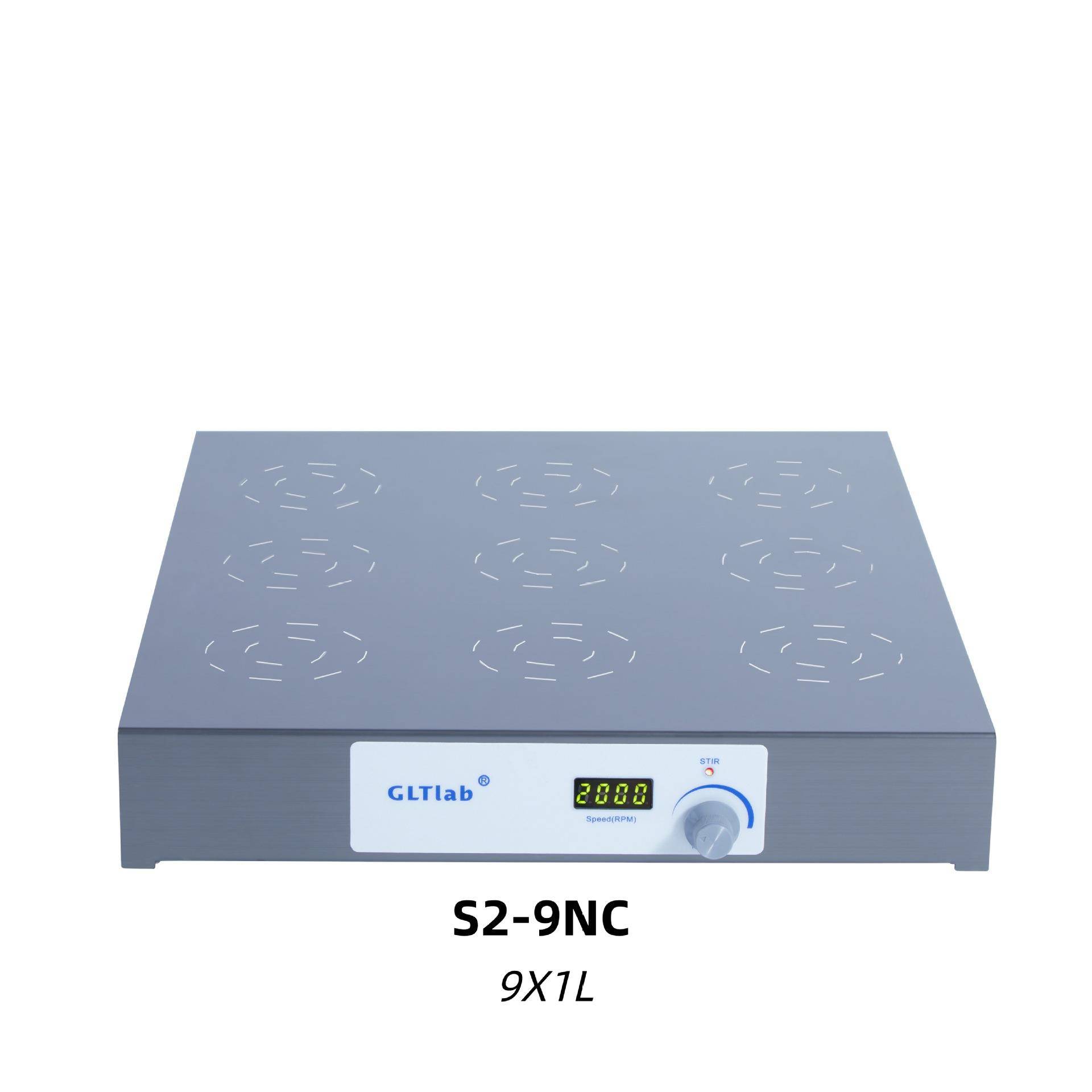 9位超薄不锈钢磁力搅拌器转速100至2000可选加定时或RS485