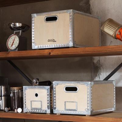 稻谷藏库DULTON木质收纳箱 金属包边工业风木箱 户外露营收纳箱