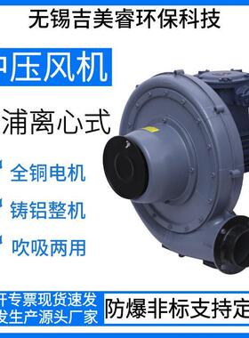 送风增氧船舱通风FX-2A离心式防爆中压鼓风机1500W管道气体抽吸用