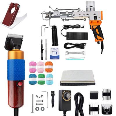 跨境簇绒枪套装二合一地毯枪数显簇绒枪电推剪tuftinggun地毯机