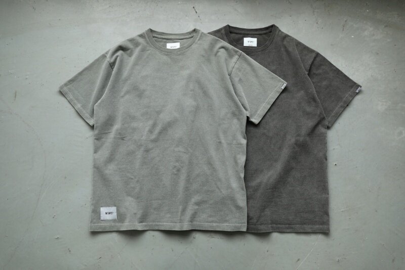 WTAPS SIGN-OD / SS / COTTON后背徽绣成衣染色重磅水洗短袖