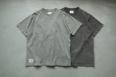 WTAPS SIGN-OD / SS / COTTON后背徽绣成衣染色重磅水洗短袖