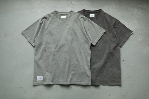 WTAPS SIGN-OD / SS / COTTON后背徽绣成衣染色重磅水洗短袖