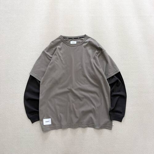 日单新番 西山切 26AW SLDR 01 / LS / COTTON 假两件拼接长袖T恤