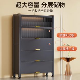 钢制家用收纳柜大容量多层防尘客厅落地储物柜书柜厨房阳台置物架