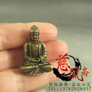 微雕件小纯实心佛佛佛铜袖 珍口袋黄铜铜迷你随身古玩