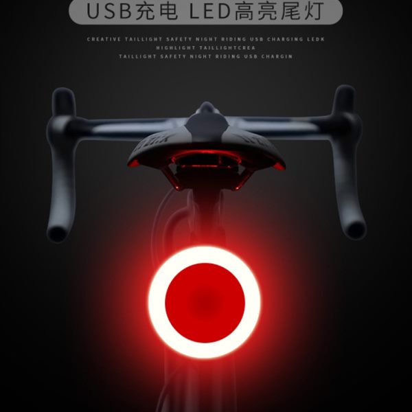 迪路仕自行车灯尾灯usb充电山地公路车滴水管夜骑高亮 骑行尾灯