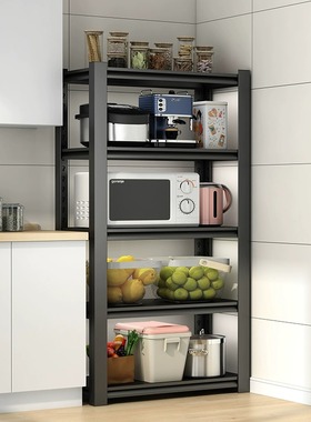 厨房置物架c落地多层多功能家用微波炉烤箱收纳层架整体橱柜货架