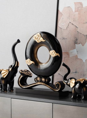 客厅电视柜e玄关酒柜办公室招财象摆件乔迁新居礼品吉祥大象装饰