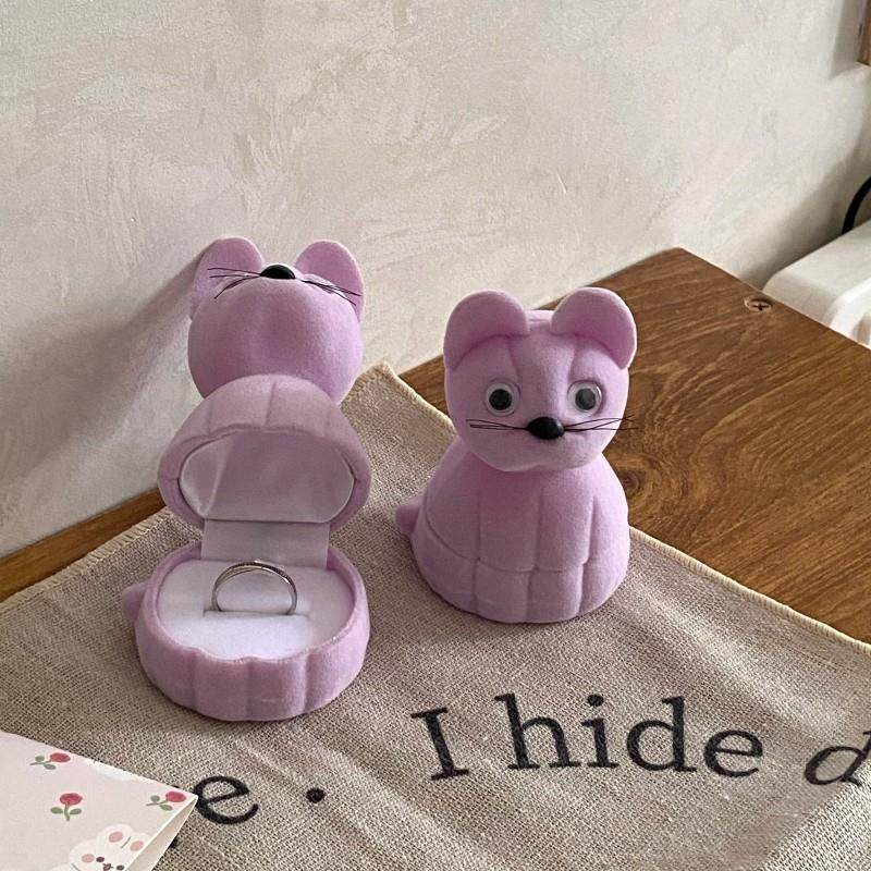 卡通戒指盒 紫色猫咪项链盒耳钉收纳盒 创意求婚首饰包装礼品盒,收纳整理,首饰盒,淘宝优惠券,粉丝福利购,淘宝优惠卷