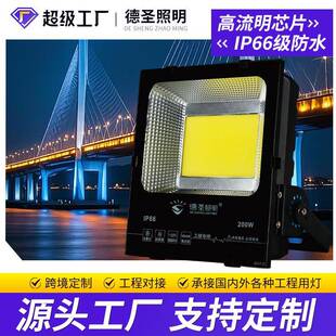 黑金刚投光灯100W车间照明灯具庭院户外防水射灯大功率泛光灯