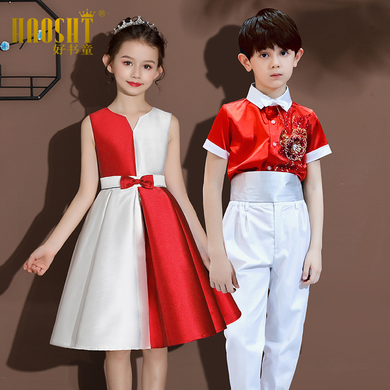 元旦儿童节演出服合唱服男童小学生诗歌朗诵比赛女孩舞蹈表演服装