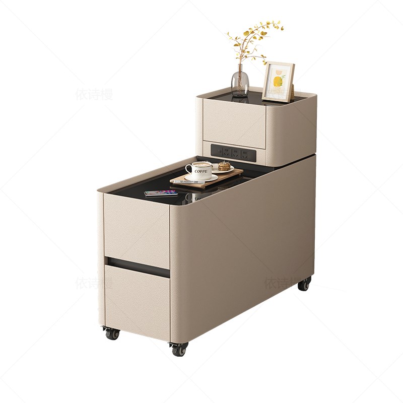 2025新款轻奢高级感沙发旁的侧边柜客厅多功能角几边几智能无线充