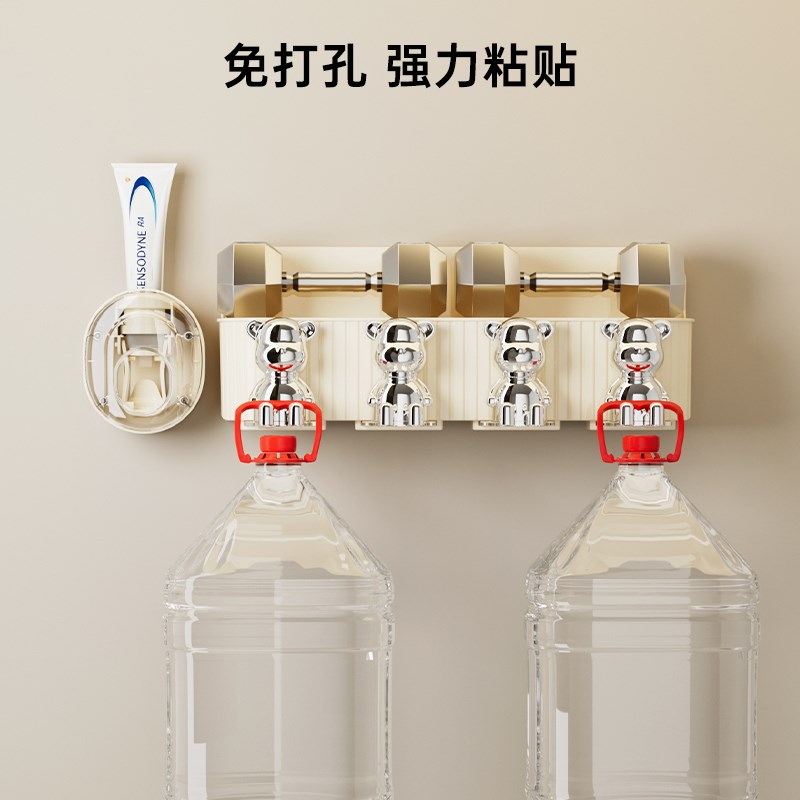 牙杯牙刷置物架免打孔壁挂式卫生间漱口杯电动牙刷架家庭刷牙杯Y