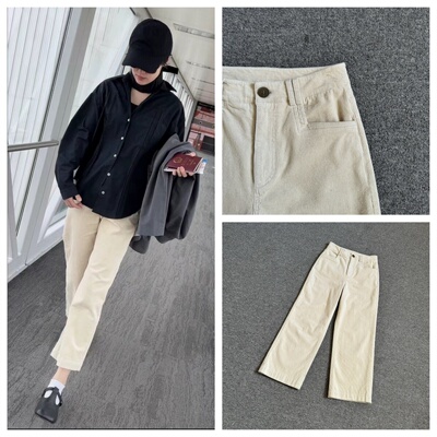 INFINITE COASTLINE/无垠海岸春晓A2A10米白【直筒】条绒裤