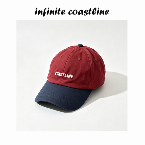 无垠海岸/INFINITE COASTLINE 4449红蓝拼色纯棉棒球帽