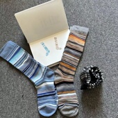 INFINITE 一包3双 COASTLINE 无垠海岸春晓8134条纹小腿袜