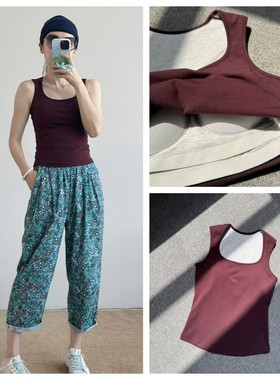 INFINITE COASTLINE/无垠海岸春晓12459休闲宽肩背心（带内衣垫）