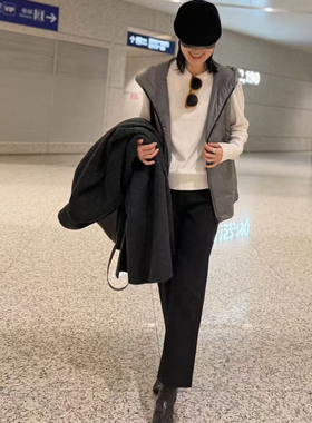 INFINITE COASTLINE/无垠海岸春晓20024休闲款加绒休闲直筒小黑裤