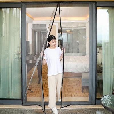 家用无轨隐形折叠纱门阳台推拉门沙窗网防蚊纱窗帘自粘门免打孔