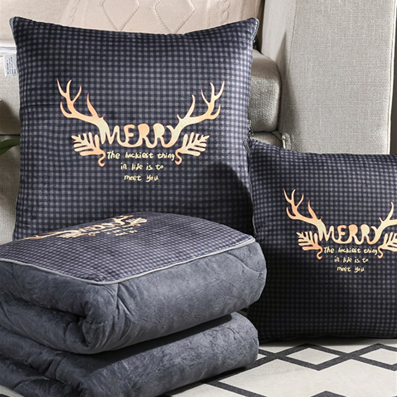 抱枕被子两用加厚空调毯子午睡办公室枕头被汽车载靠枕折叠二合一